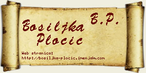 Bosiljka Pločić vizit kartica